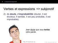 Emploi du subjonctif grammaire française