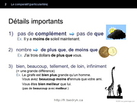 Comparatif particularités grammaire française