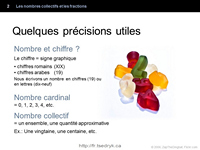 Nombres collectifs et fractions grammaire française